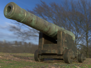 36 pounder bronze naval bombardment cannon Model 3D