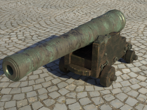 36 pounder bronze naval bombardment cannon Model 3D