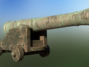 36 pounder bronze naval bombardment cannon Model 3D
