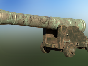 36 pounder bronze naval bombardment cannon Model 3D
