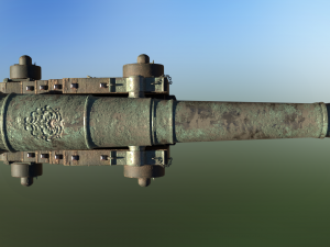 36 pounder bronze naval bombardment cannon Model 3D