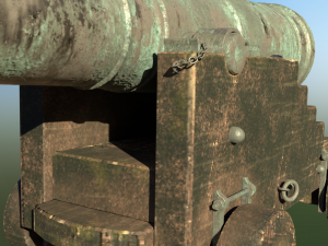 36 pounder bronze naval bombardment cannon Model 3D