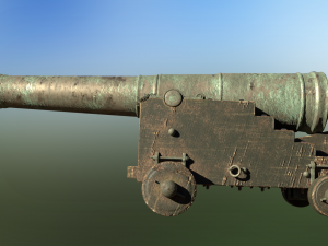 36 pounder bronze naval bombardment cannon Model 3D