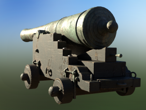 36 pounder bronze naval bombardment cannon Model 3D