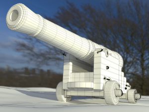 36 pounder bronze naval bombardment cannon Model 3D