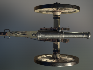 6 pounder iron cannon - model 1841 3Dモデル