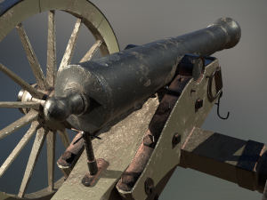 6 pounder iron cannon - model 1841 3Dモデル