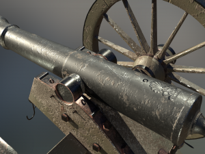 6 pounder iron cannon - model 1841 3Dモデル