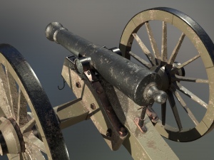 6 pounder iron cannon - model 1841 3Dモデル