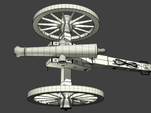 6 pounder iron cannon - model 1841 3Dモデル