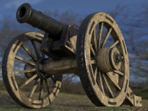 12 pounder iron cannon - m1736 Model 3D