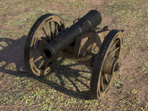 12 pounder iron cannon - m1736 Model 3D