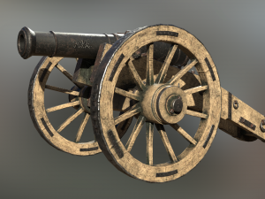 12 pounder iron cannon - m1736 Model 3D