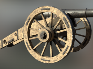 12 pounder iron cannon - m1736 Model 3D