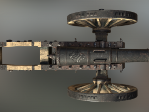 12 pounder iron cannon - m1736 Model 3D