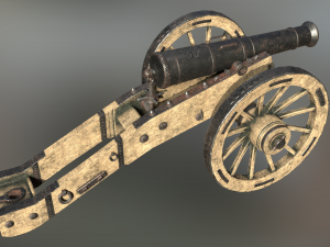 12 pounder iron cannon - m1736 Model 3D