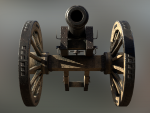 12 pounder iron cannon - m1736 Model 3D