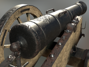 12 pounder iron cannon - m1736 Model 3D