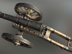 12 pounder iron cannon - m1736 Model 3D