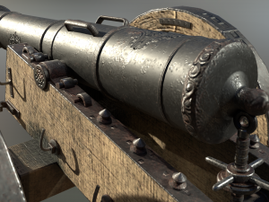 12 pounder iron cannon - m1736 Model 3D
