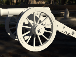 12 pounder iron cannon - m1736 Model 3D