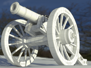 12 pounder iron cannon - m1736 Model 3D