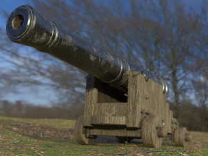 36 pounder iron naval bombardment cannon 3D Model