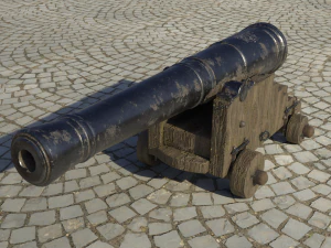 36 pounder iron naval bombardment cannon 3D Model