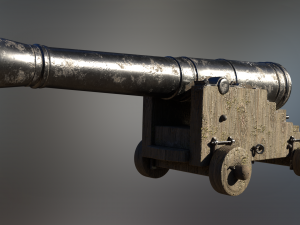 36 pounder iron naval bombardment cannon 3D 모델
