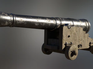 36 pounder iron naval bombardment cannon 3D Model
