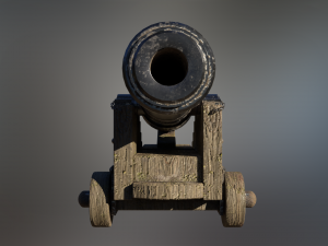 36 pounder iron naval bombardment cannon 3D 모델