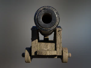 36 pounder iron naval bombardment cannon 3D Model