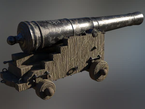 36 pounder iron naval bombardment cannon 3D Model