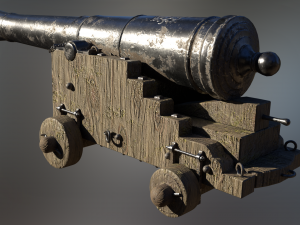 36 pounder iron naval bombardment cannon 3D 모델