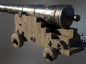 36 pounder iron naval bombardment cannon 3D Model