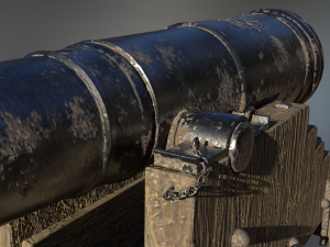 36 pounder iron naval bombardment cannon 3D 모델