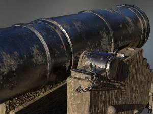 36 pounder iron naval bombardment cannon 3D Model