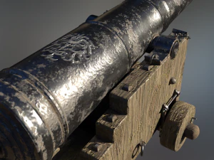 36 pounder iron naval bombardment cannon 3D Model