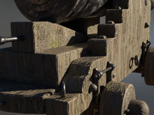 36 pounder iron naval bombardment cannon 3D Model