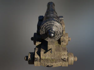 36 pounder iron naval bombardment cannon 3D Model