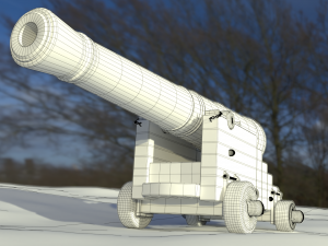 36 pounder iron naval bombardment cannon 3D 모델