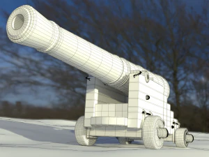 36 pounder iron naval bombardment cannon 3D Model
