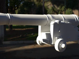 36 pounder iron naval bombardment cannon 3D Model