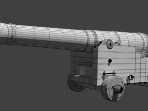 36 pounder iron naval bombardment cannon 3D Model