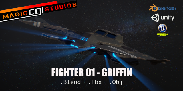 fighter 01 - griffin Modello 3D .c4d .max .obj .3ds .fbx .stl .blend 