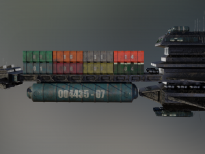 freighter arion class cargo vessel 3D Model