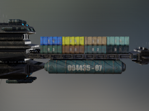 freighter arion class cargo vessel 3D Model