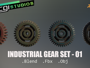 industrial gear set 01 3D मॉडल