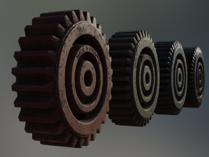 industrial gear set 01 Model 3D