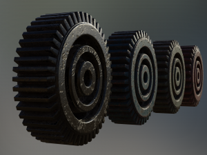 industrial gear set 01 Model 3D